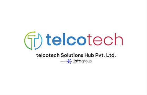 Telcotech Solutions Hub logo with company name and JATC Group affiliation